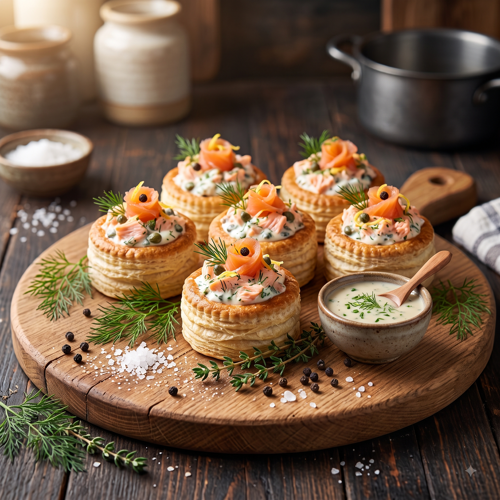 Vol-au-vent cu somon